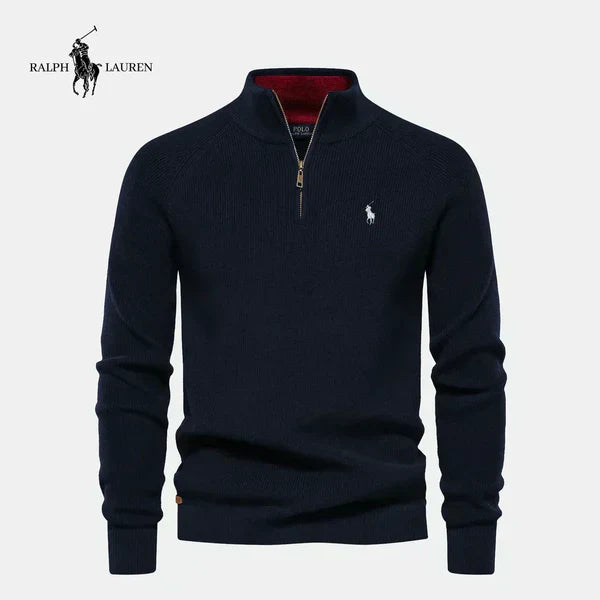Rl - Pull en maille avec demi-zip