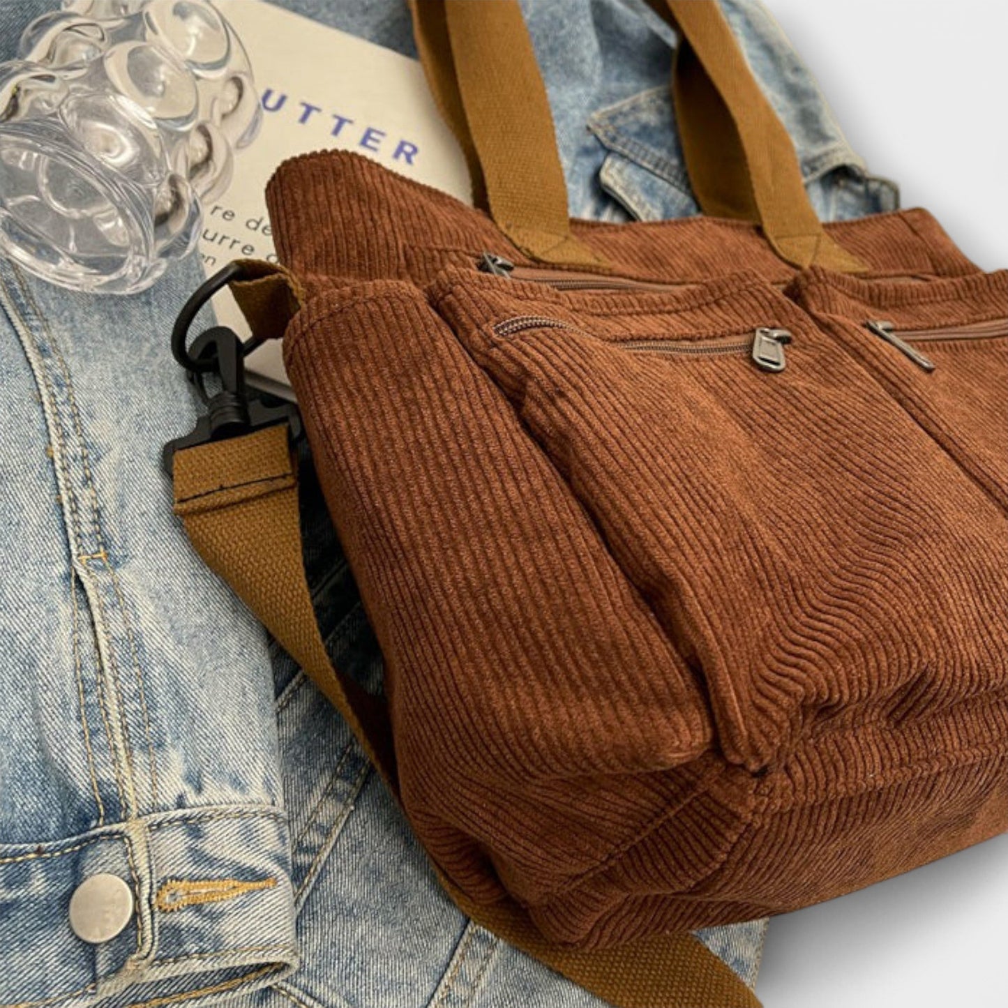 Sac à épaule Aurellia - Matériau en corde léger et résistant à l'eau, grand compartiment zippé, idéal pour le travail ou les voyages