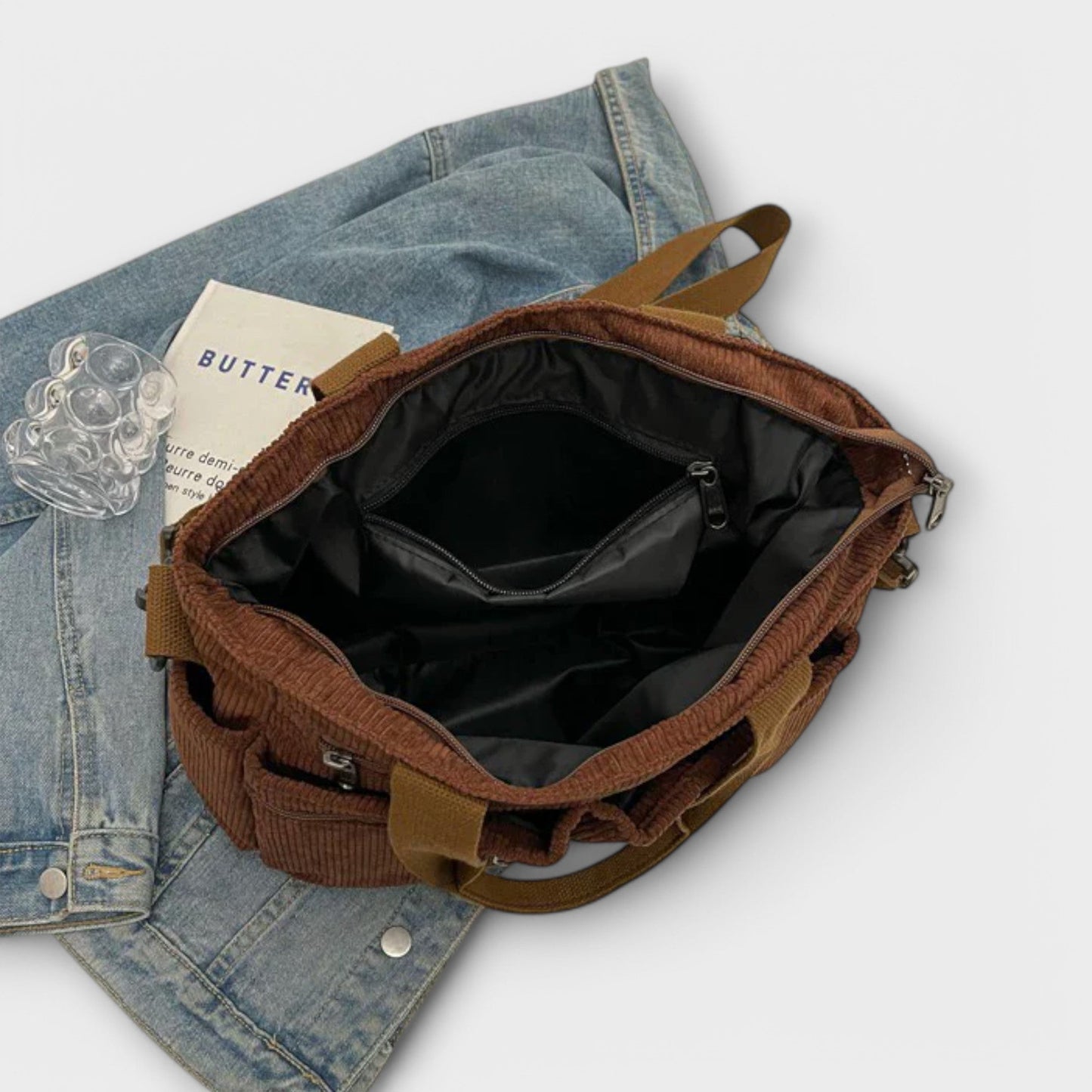 Sac à épaule Aurellia - Matériau en corde léger et résistant à l'eau, compartiment zippé spacieux, idéal pour le travail ou les voyages