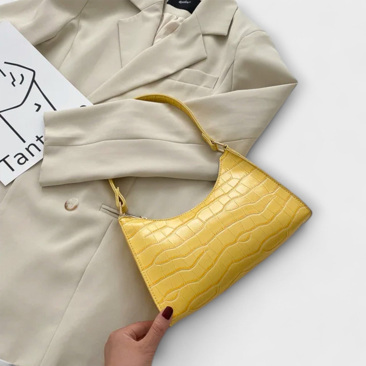 Aurellia. - Sac en Cuir Brillant Spacieux et Élégant pour Usage Quotidien