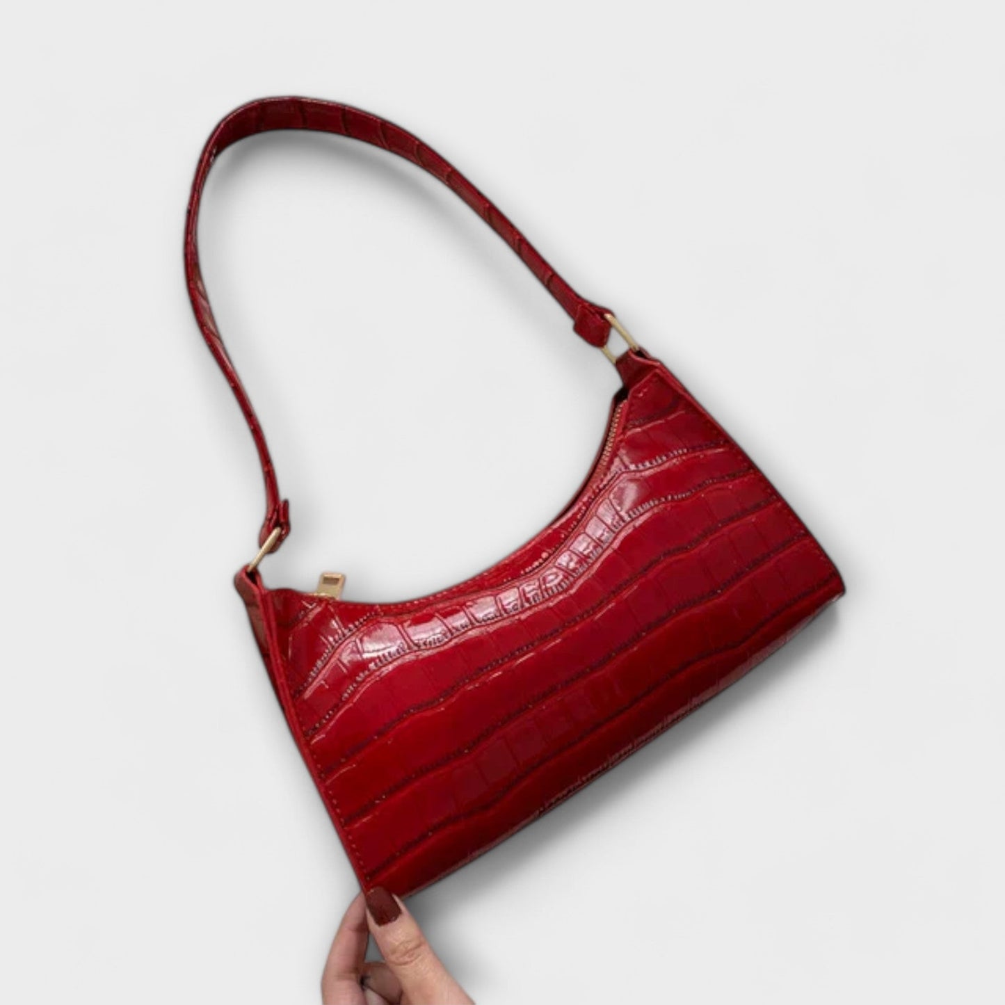 Aurellia. - Sac en Cuir Brillant Spacieux et Élégant pour Usage Quotidien