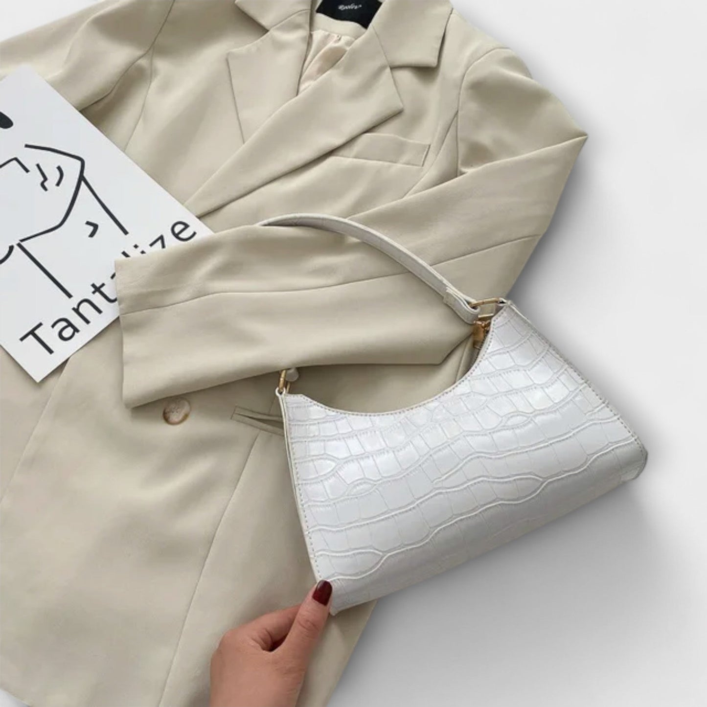 Aurellia. - Sac en Cuir Brillant Spacieux et Élégant pour Usage Quotidien