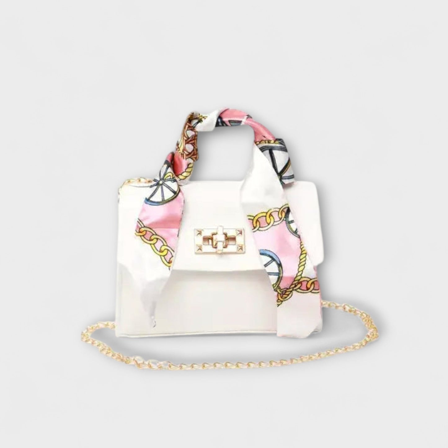 Sac à main Aurellia - Cuir marron, fermeture dorée, poignée en écharpe, élégant et polyvalent