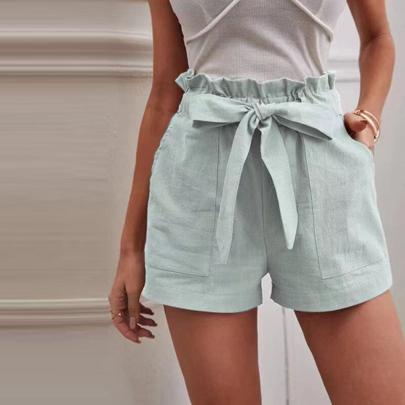 【Coton Et Lin】Shorts Casual Monochromatiques