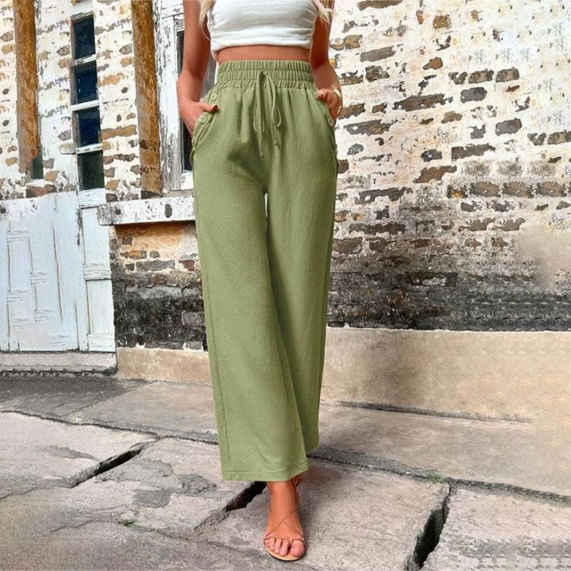 Pantalons Uni Couleur Décontractés
