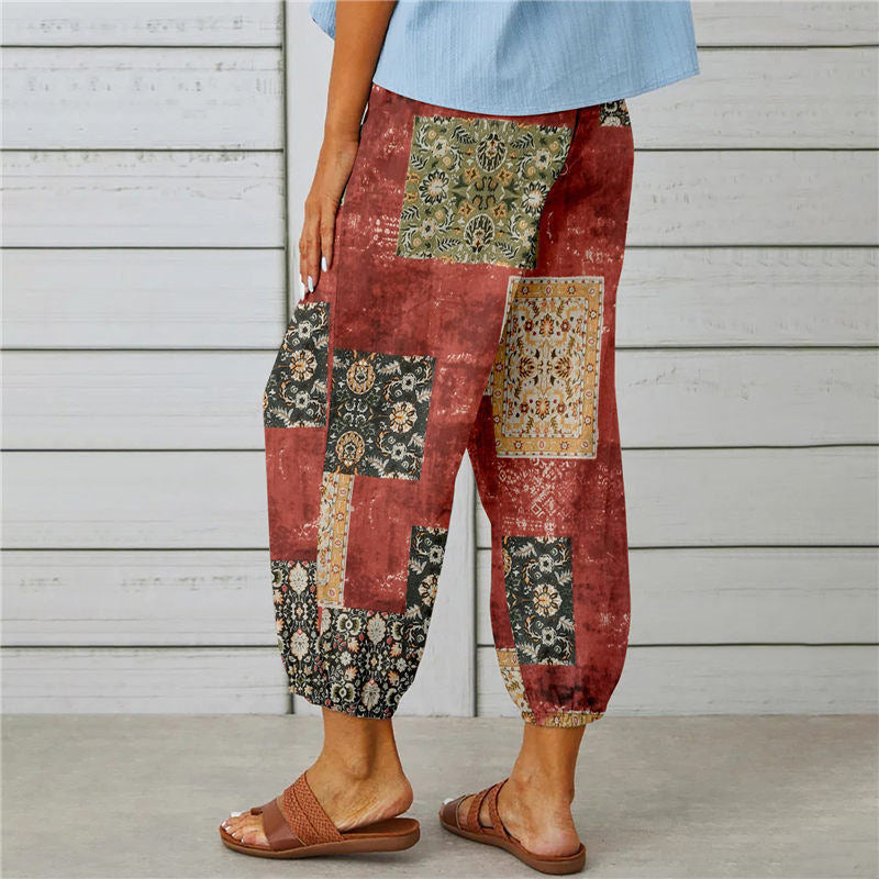 【Coton et Lin】Pantalons Vintage Imprimés