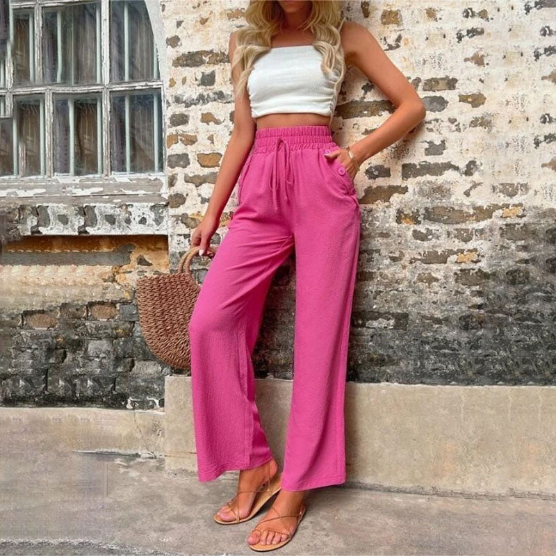 Pantalons Uni Couleur Décontractés