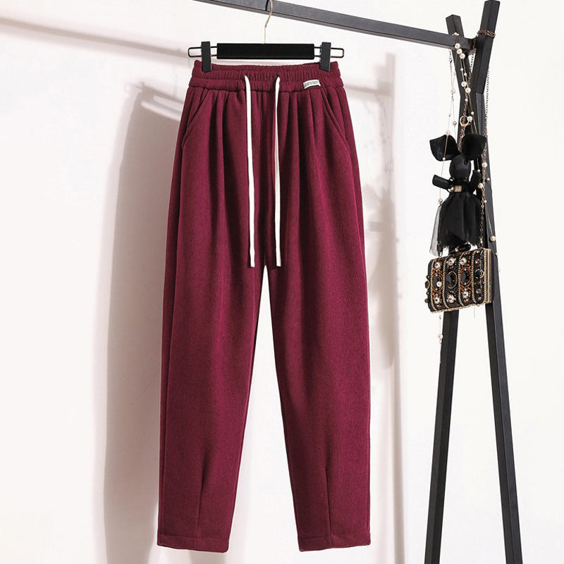 Pantalons Chauds de Couleur Unie