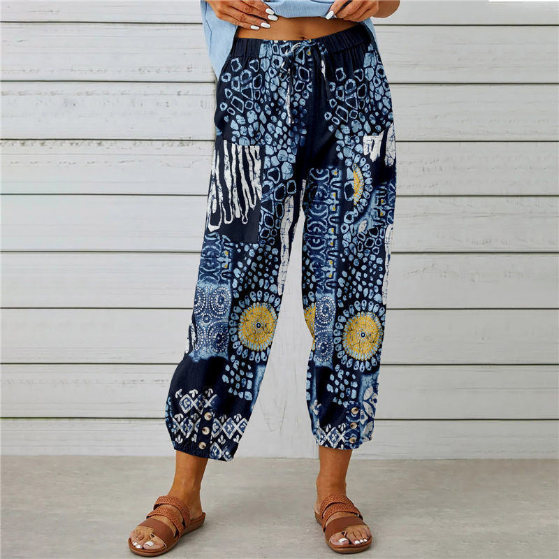 【Coton et Lin】Pantalons Vintage Imprimés