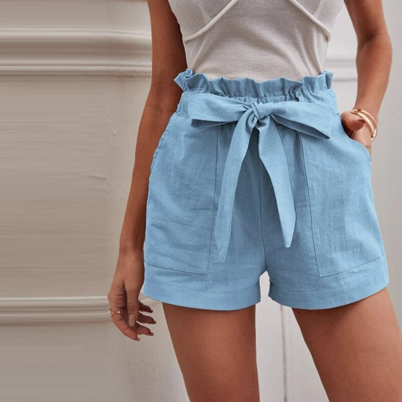 【Coton Et Lin】Shorts Casual Monochromatiques