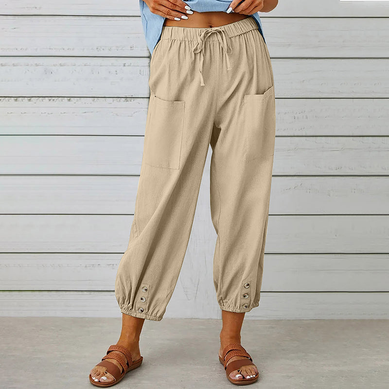 【Coton et Lin】Pantalons Confortables de Temps Libre
