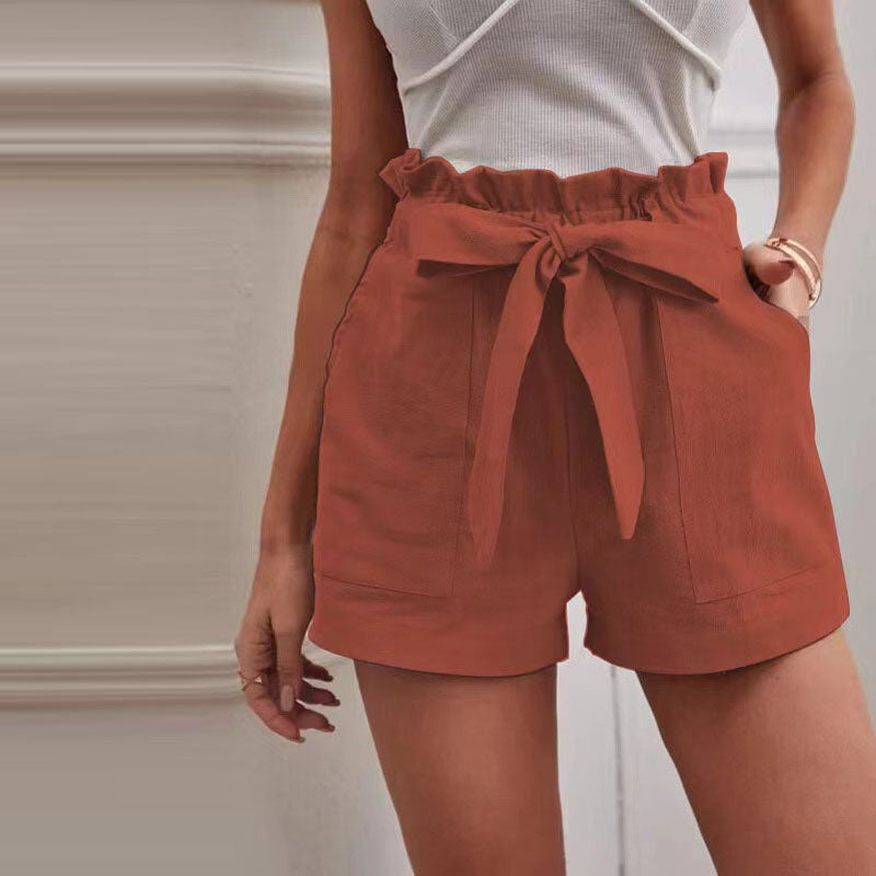 【Coton Et Lin】Shorts Casual Monochromatiques