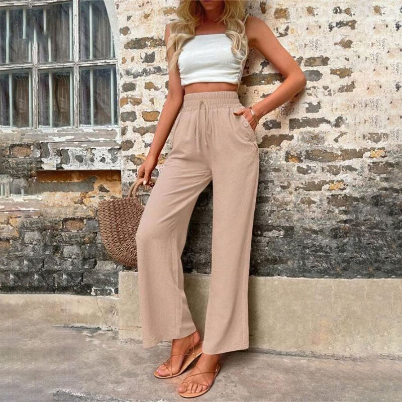 Pantalons Uni Couleur Décontractés