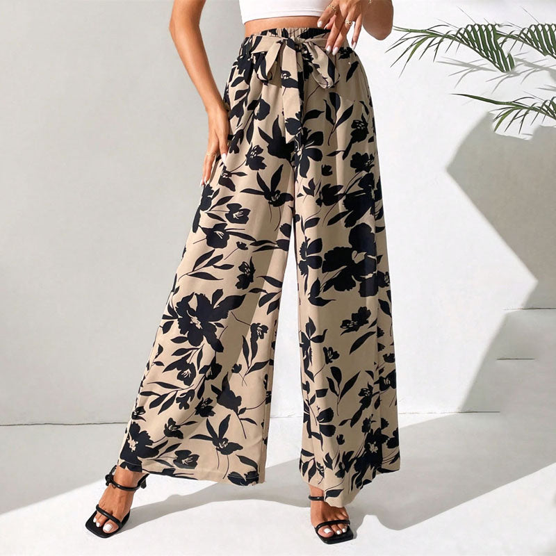 Pantalons Vintage avec Imprimé Floral