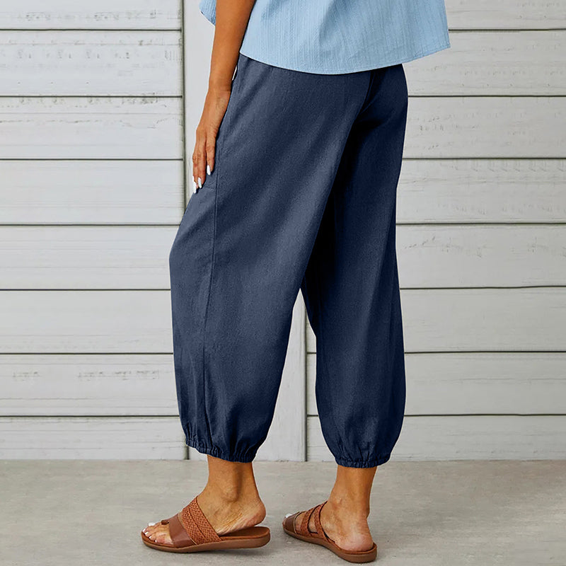 【Coton et Lin】Pantalons Confortables de Temps Libre
