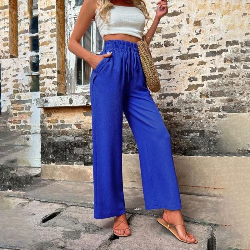 Pantalons Uni Couleur Décontractés