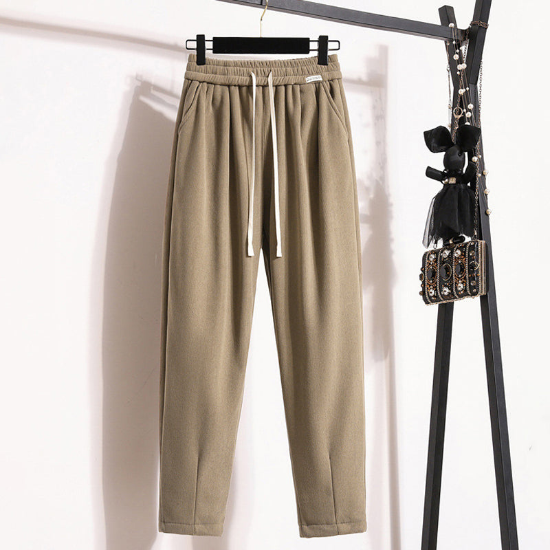 Pantalons Chauds de Couleur Unie