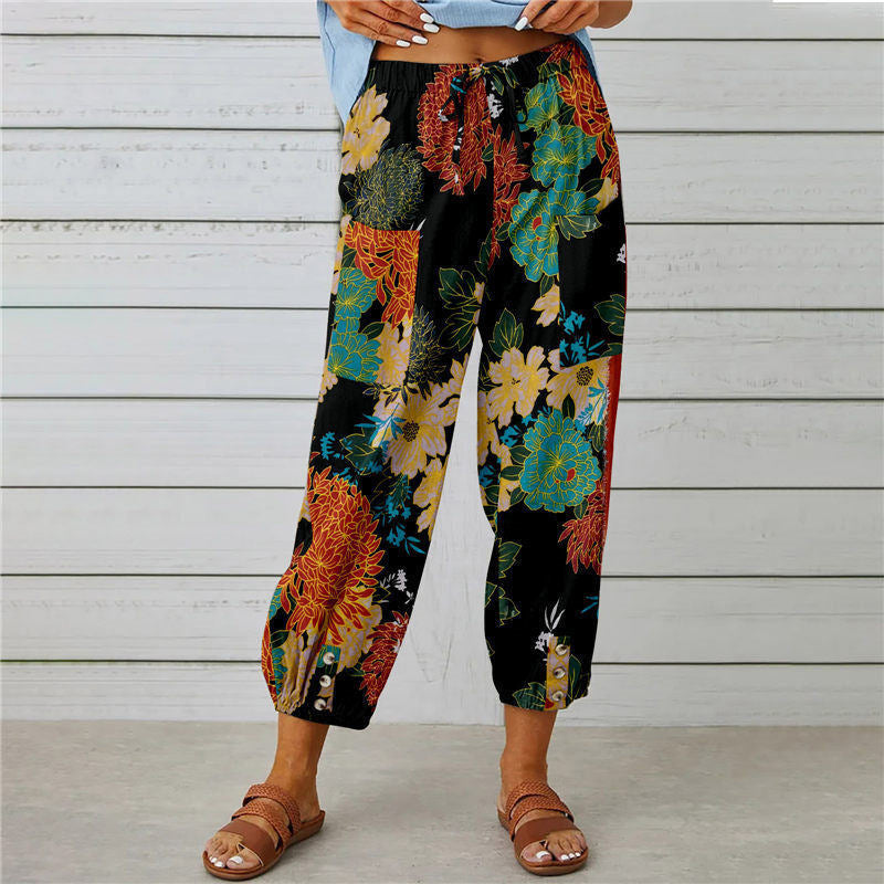 【Coton et Lin】Pantalons Vintage Imprimés