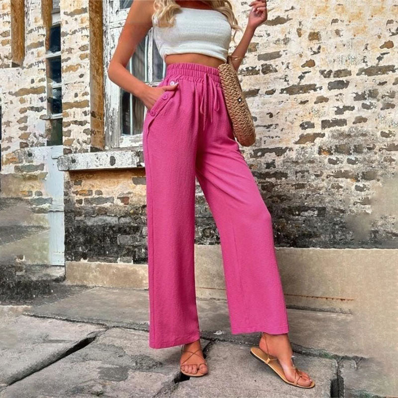 Pantalons Uni Couleur Décontractés