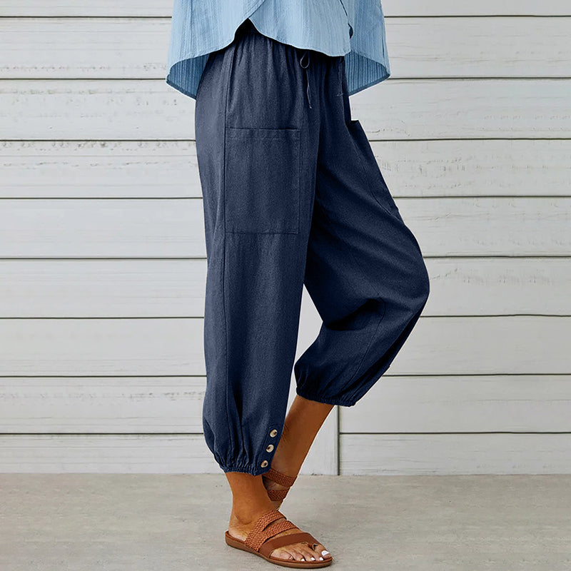 【Coton et Lin】Pantalons Confortables de Temps Libre