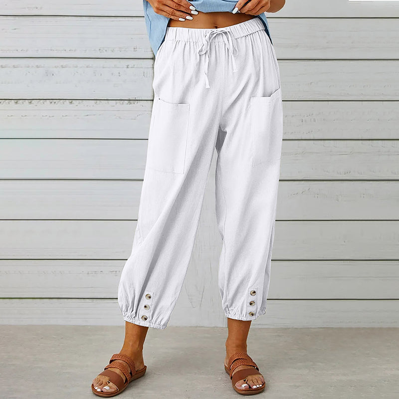 【Coton et Lin】Pantalons Confortables de Temps Libre