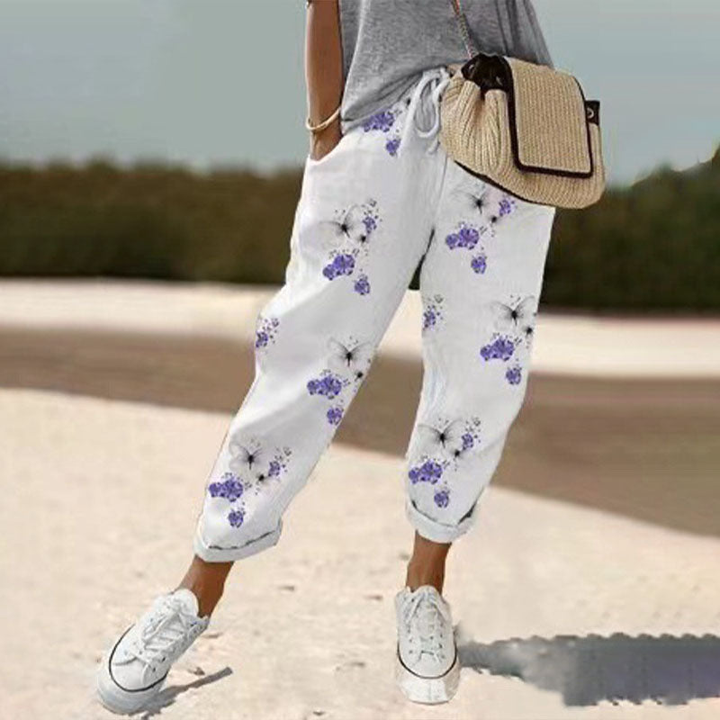 【Coton et Lin】 Pantalons Casual Respirants