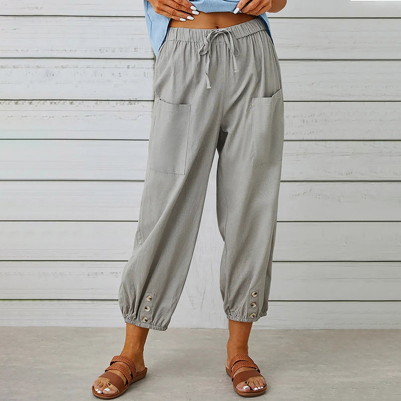 【Coton et Lin】Pantalons Confortables de Temps Libre