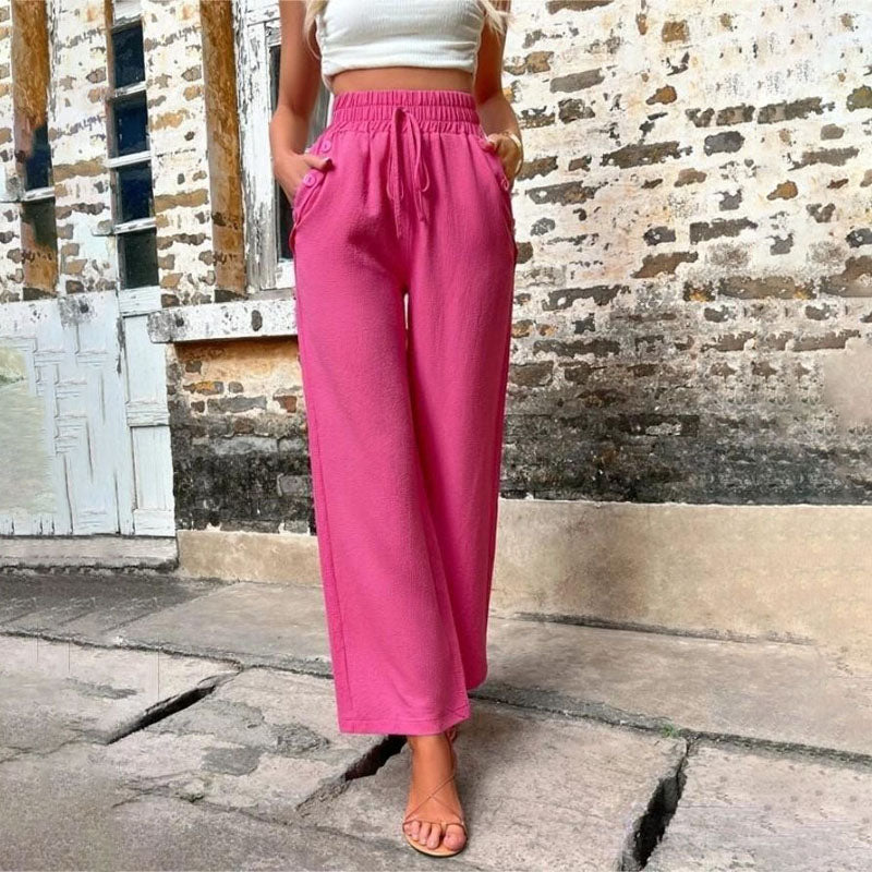 Pantalons Uni Couleur Décontractés