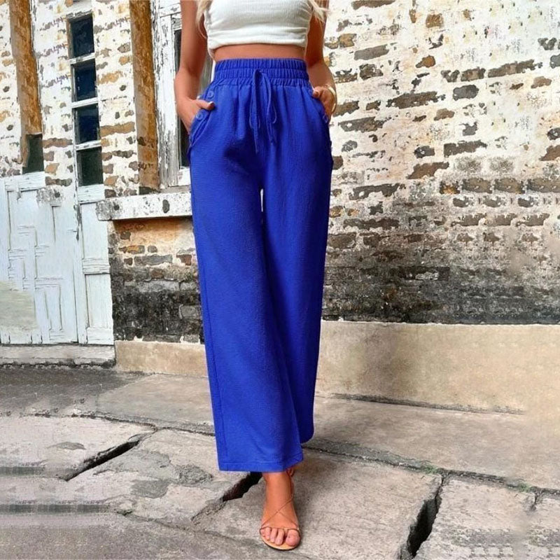 Pantalons Uni Couleur Décontractés