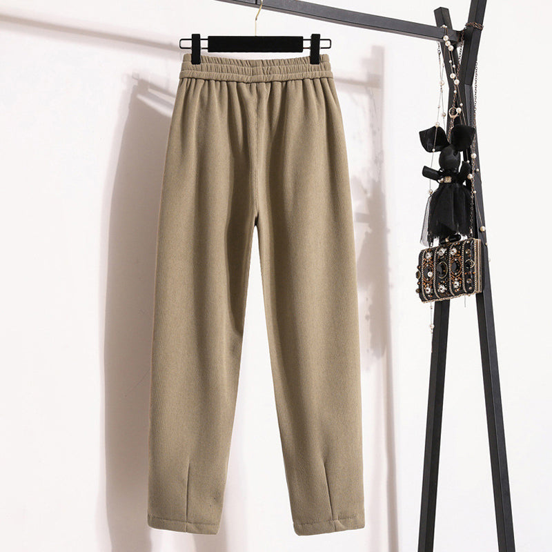 Pantalons Chauds de Couleur Unie