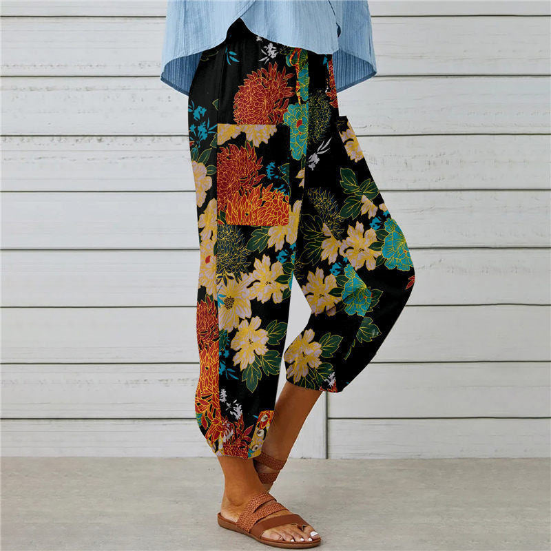 【Coton et Lin】Pantalons Vintage Imprimés