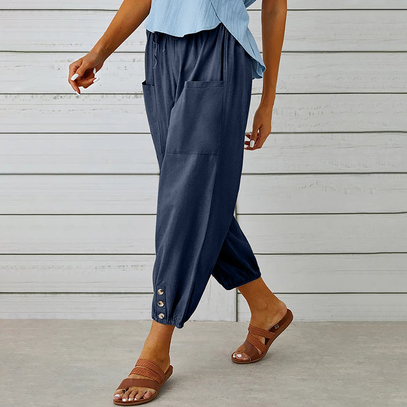 【Coton et Lin】Pantalons Confortables de Temps Libre