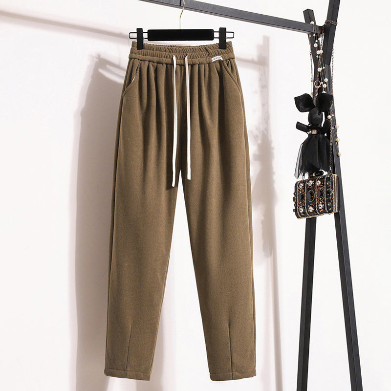 Pantalons Chauds de Couleur Unie