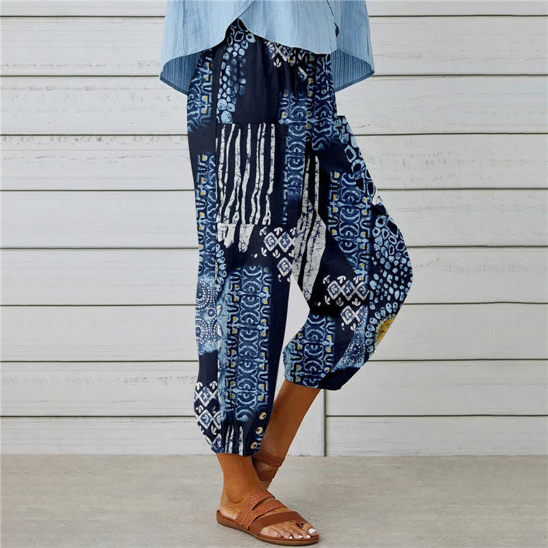 【Coton et Lin】Pantalons Vintage Imprimés