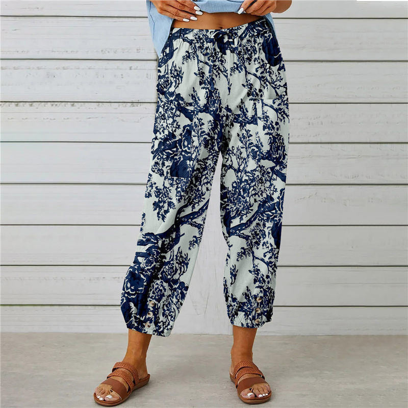 【Coton et Lin】Pantalons Vintage Imprimés