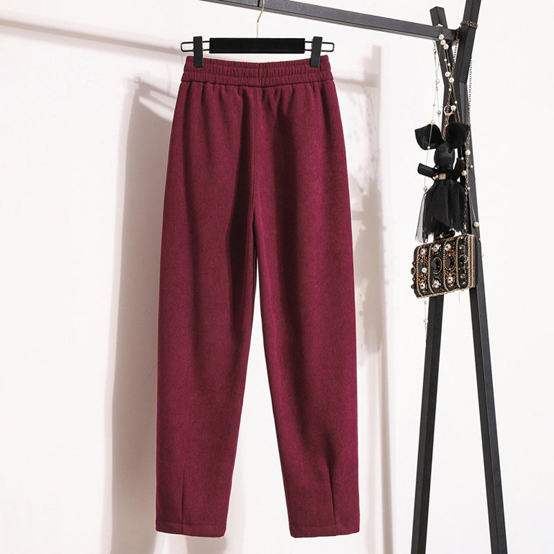 Pantalons Chauds de Couleur Unie
