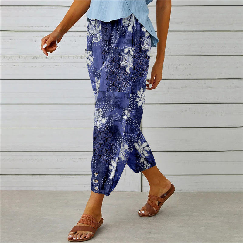 【Coton et Lin】Pantalons Vintage Imprimés