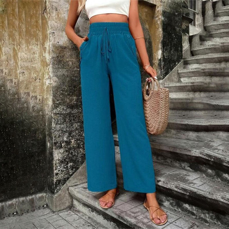 Pantalons Uni Couleur Décontractés