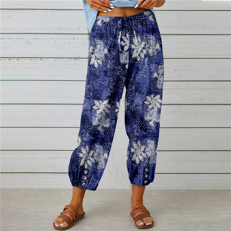 【Coton et Lin】Pantalons Vintage Imprimés