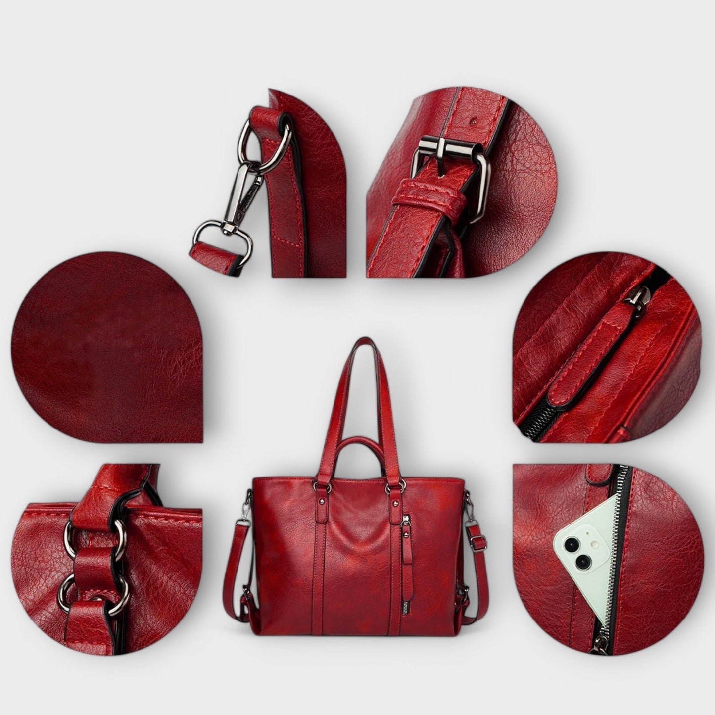 Sac en cuir Aurellia grand - Élégant et spacieux pour un usage quotidien