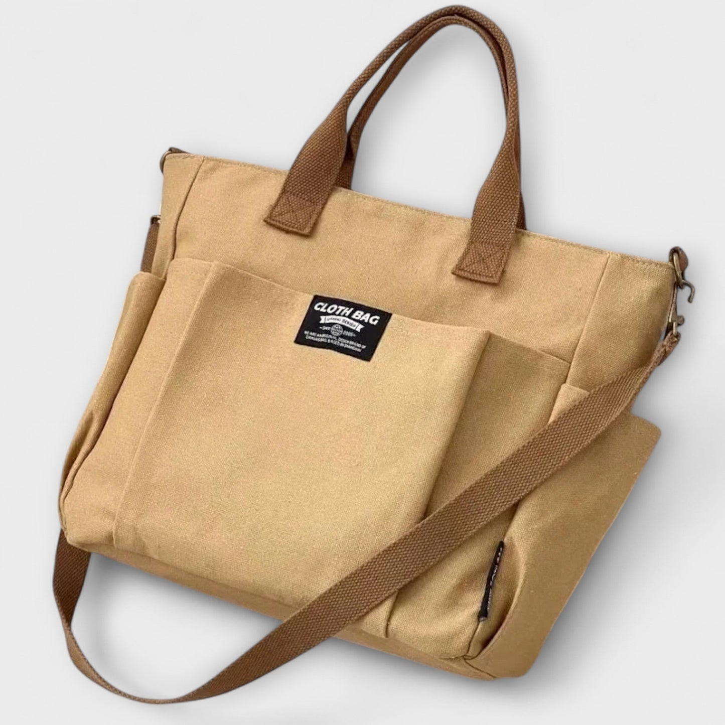 Sac à bandoulière en toile avec bandoulière réglable - Spacieux et durable pour le travail ou l'école