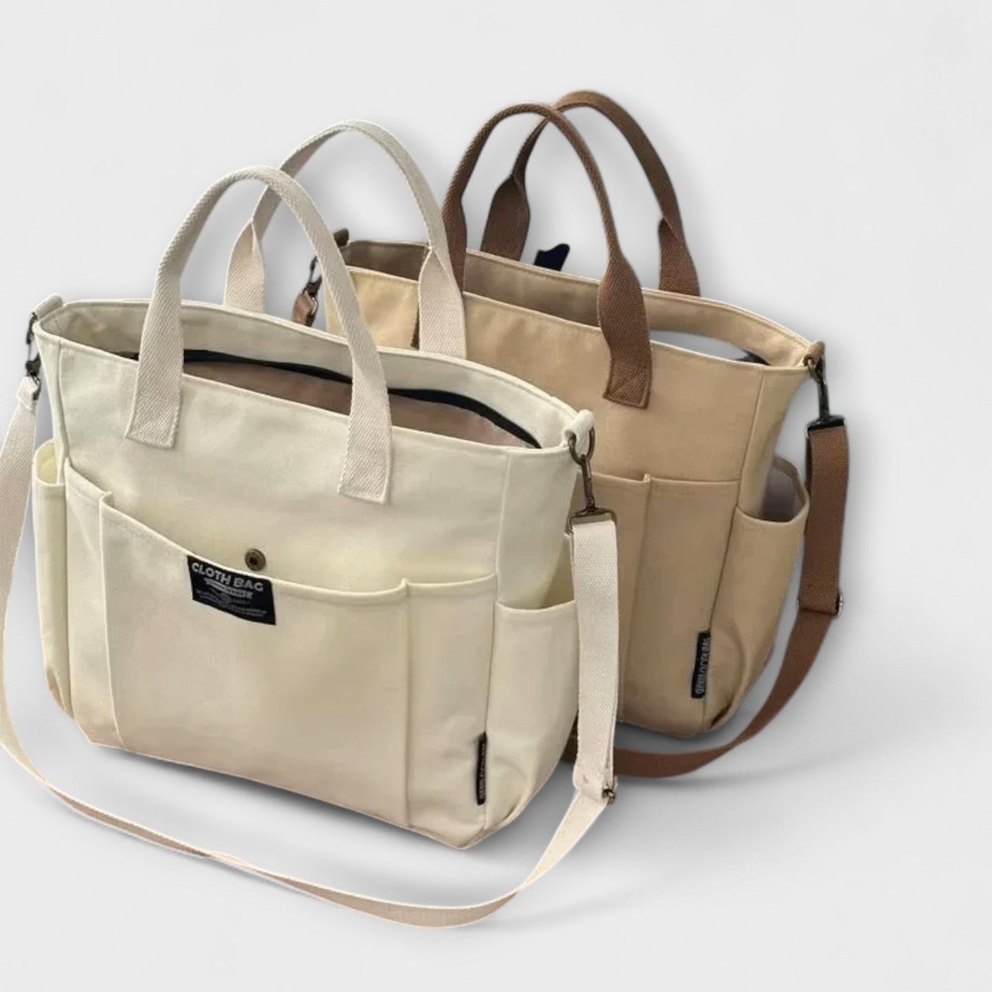 Sac à bandoulière en toile avec bandoulière réglable - Spacieux et durable pour le travail ou l'école