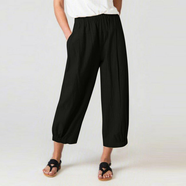 Pantalons Harem à Taille Haute