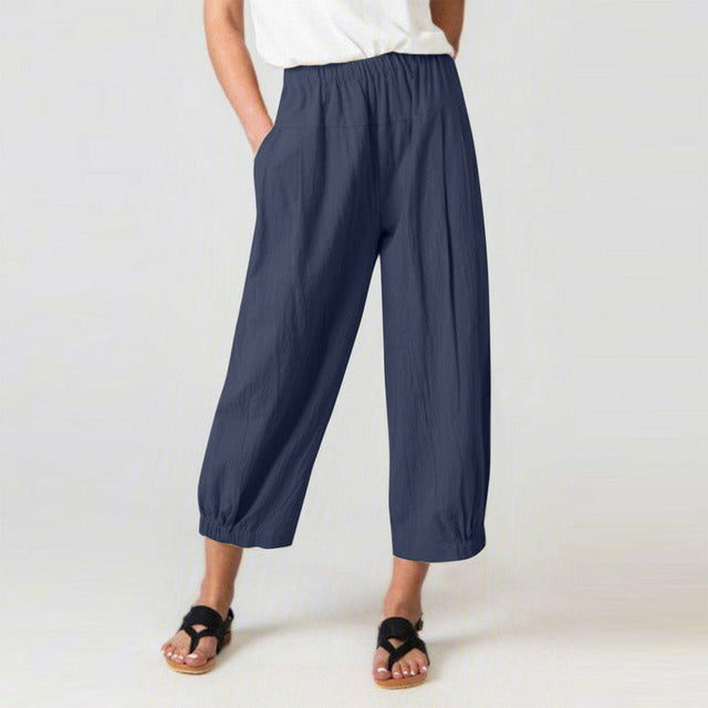 Pantalons Harem à Taille Haute