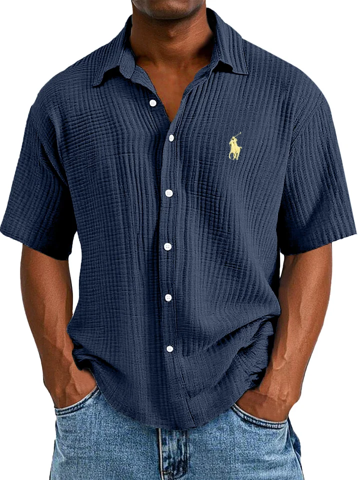 Chemise d'Été Décontractée, Longue et Confortable à Manches Courtes pour Homme