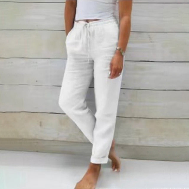 【Coton et Lin】Pantalons Casual Droits