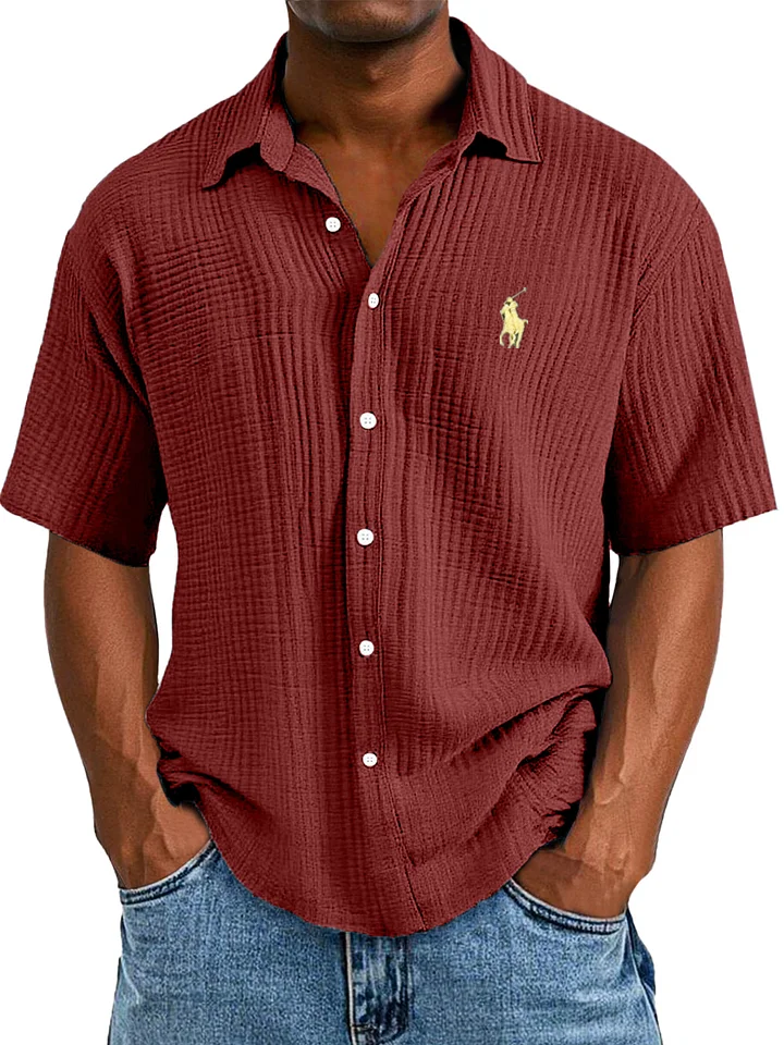 Chemise d'Été Décontractée, Longue et Confortable à Manches Courtes pour Homme