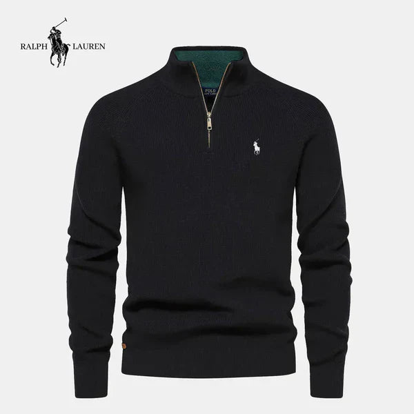 Rl - Pull en maille avec demi-zip