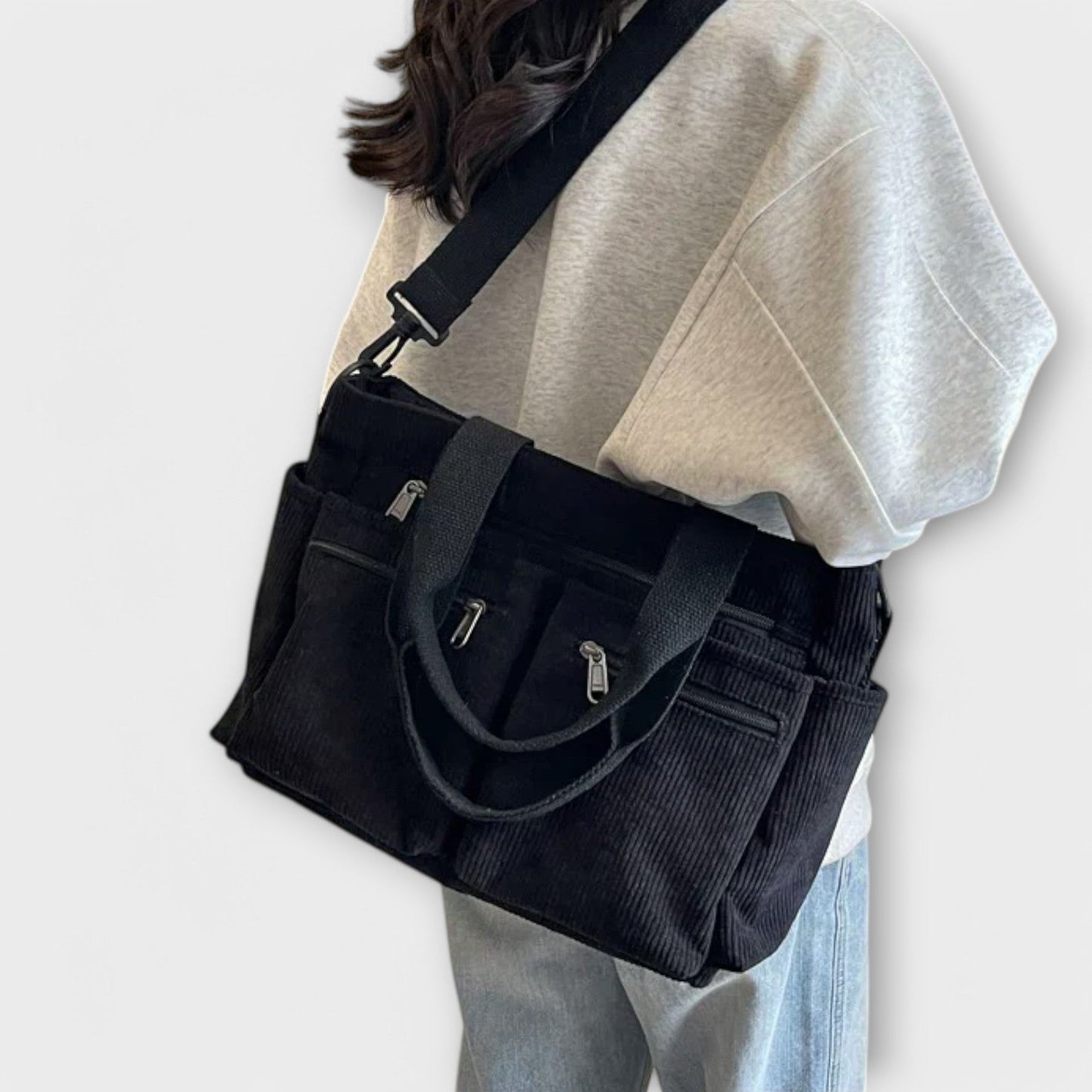 Sac à épaule Aurellia - Matériau en corde léger et résistant à l'eau, compartiment zippé spacieux, idéal pour le travail ou les voyages