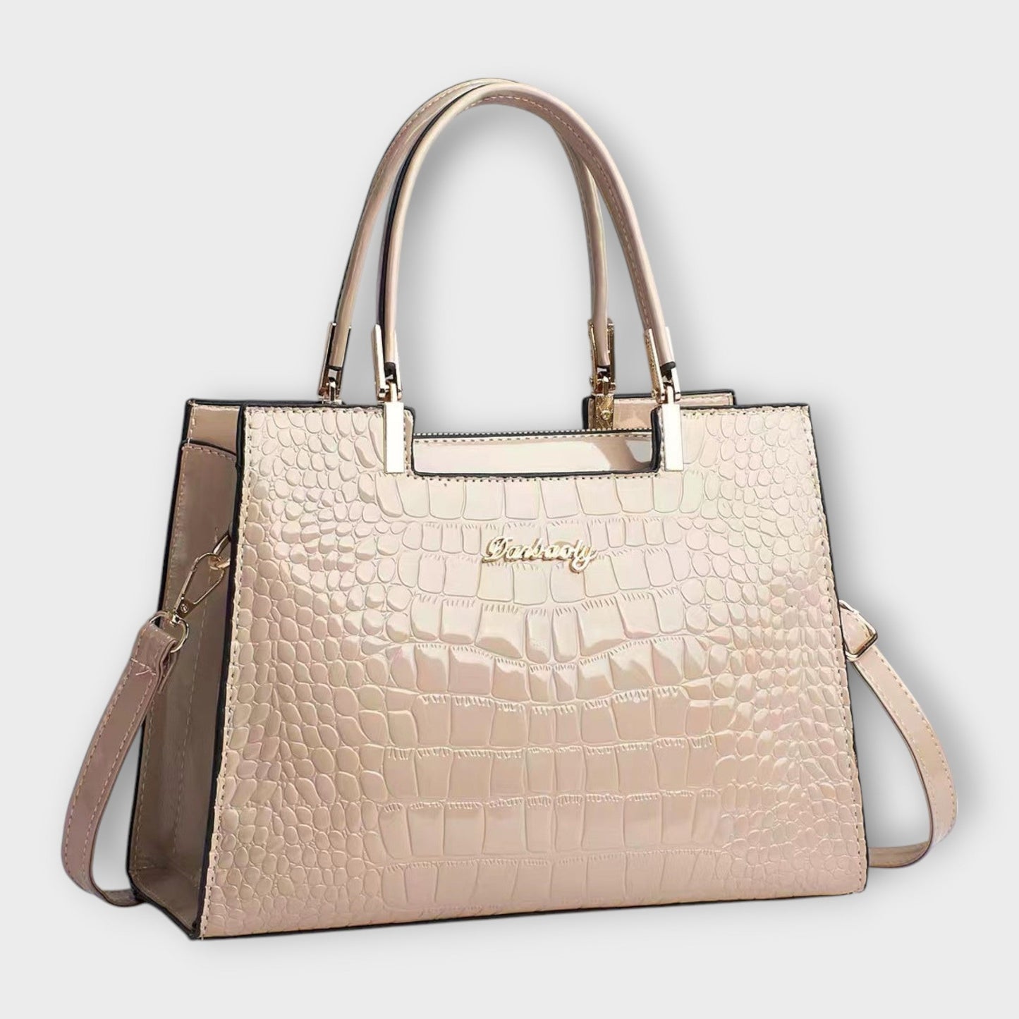 Aurellia - Sac à Main en PU Brillant avec Motif Crocodile, Design Élégant et Spacieux pour Chaque Occasion
